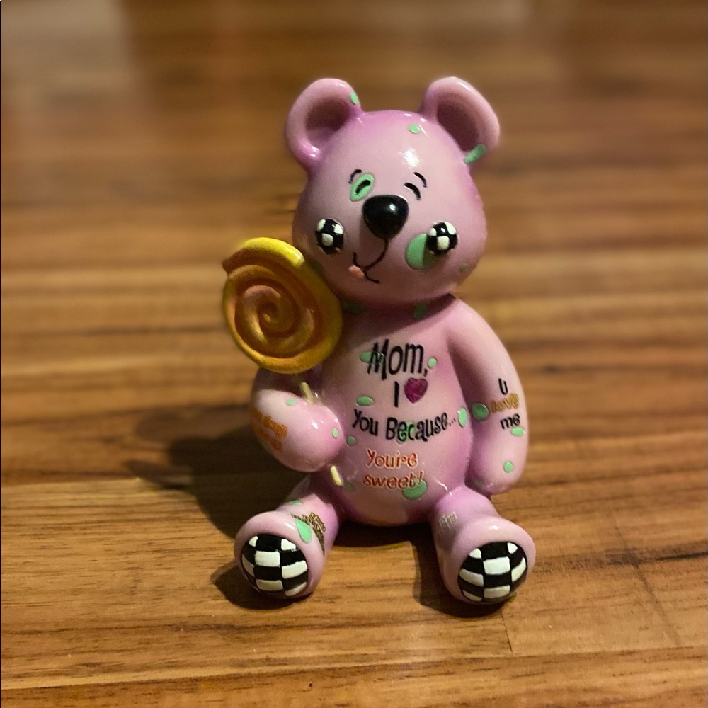 Ceramic Bear Mom Gift “Mom I 💗 You Because” unbranded